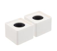 ABOOFAN Soportes Cuadrados Creativos de Abs para Micrófonos Blancos, Fáciles de Transportar, Ideales para Entrevistas Profesionales, Paquete de 2 Piezas