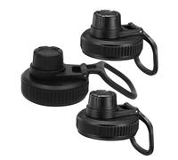 ABOOFAN Tapas Antiderrame para Botellas de Boca Ancha Set de 3 Unidades Boquilla para Beber Directo Tapa de PP Negra para Botellas Deportivas y Termo Aptas para Uso Doméstico y