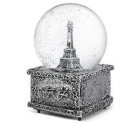 ABOOFAN Torre Eiffel Globo De Nieve Caja Musical con Luces LED Cambiantes De Colores Francia París Torre Eiffel De Nieve Bola De Cristal para Niños Regalo del Día De Año Sin