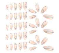 ABOOFAN Uñas Postizas Rosas de Cobertura Completa con Remaches Plateados 24 Piezas Reutilizables Estilo Fuego Tamaño Variado para Decoración y Uso Diario en Mujeres y Niñas