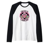 Abordar el espíritu de fútbol Rosa del cáncer Camiseta Manga Raglan