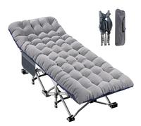 ABORON Cuna plegable XXL de gran tamaño con alfombrilla para adultos, 78 pulgadas de largo x 32 pulgadas de ancho x 18 pulgadas de alto, cama resistente para exteriores con bolsa de transporte, 1200