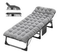 ABORON Cuna plegable de camping con alfombrilla para adultos, cama ajustable resistente al aire libre, 1200 D capa Oxford, cunas de campamento de viaje