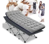 ABORON Cuna plegable de camping con alfombrilla para adultos, cama resistente al aire libre con bolsa de transporte, 1200 capas D Oxford para campamento de viaje
