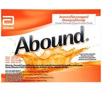 Abound Aminoácidos y HMB; mezcla de aminoácidos con arginina, glutamina y HMB. Sin gluten, sin lactosa. Sabor Naranja. Paquete 30 sobres x 24 g