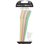 About Beauty Face N Brow - 3 peluqueros de belleza para depilación, ideal para afeitar, exfoliar, dermaplaning y dar forma a las cejas, acero japonés elimina suavemente el vello facial