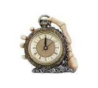 About Time Skeleton Hand And Pocket Watch Mantel Clock NUEVO