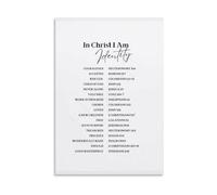 About Your Identity in Christ 3-Piece Canvas Wall Art Set, Christian Faith Inspirational Quote Print for Bedroom & Living Room Decor(Unframed,12X18inch(30X45cm))