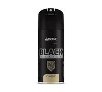 ABOVE Black Series - Spray corporal clásico, 2.1 onzas, desodorante, fragancia amaderada, máscara de olores de transpiración, spray seco de larga duración, libre de crueldad animal