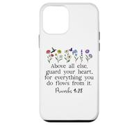 Above Else Guard Your Heart Proverbs 4:23 Bible Verse Jesus Carcasa para iPhone 12 mini