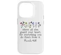 Above Else Guard Your Heart Proverbs 4:23 Bible Verse Jesus Carcasa para iPhone 14 Pro
