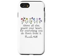 Above Else Guard Your Heart Proverbs 4:23 Bible Verse Jesus Carcasa para iPhone SE (2020) / 7 / 8