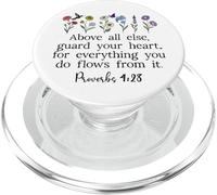 Above Else Guard Your Heart Proverbs 4:23 Bible Verse Jesus PopSockets PopGrip para MagSafe