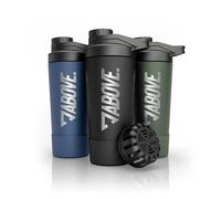 ABOVE. Shaker Proteinas Acero Inoxidable 750ml - BPA-Free y Termico: Mantiene Bebidas Frias 12H - Escala Grabada & Tapa 100% Antigoteo - Robusto y Duradero - Apto Lavavajillas hasta 45°C (Negro)