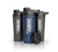 ABOVE. Shaker Proteinas Acero Inoxidable 750ml - BPA-Free y Termico: Mantiene Bebidas Frias 12H - Escala Grabada & Tapa 100% Antigoteo - Robusto y Duradero - Apto Lavavajillas hasta 45°C (Azul)
