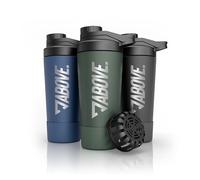 ABOVE. Shaker Proteínas Inox 750ml, Doble Pared Aislante, Oliva | Shaker Mantiene Frío/Calor 12H, con Colador y Escala, Sin BPA, Lavavajillas 45°C, 100% Antigoteo, Gimnasio