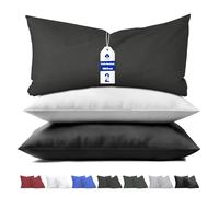 aboveBED Funda de Almohada Extra Suave 50x70 (Set da 2), Antracita, Almohada de Jersey Microfibra 100% Poliéster, Cierre de Cremallera Oculta en el Lado Largo, Funda Suave y Transpirable, 50 x 70 cm