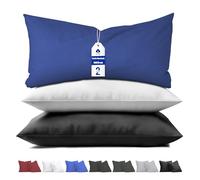 aboveBED Funda de Almohada Extra Suave 50x70 (set da 2), azul oscuro, Almohada de Jersey Microfibra 100% Poliéster, Cierre de Cremallera Oculta en el Lado Largo, Funda Suave y Transpirable, 50 x 70 cm