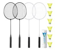 AboveGenius Juego de 4 raquetas de bádminton para juegos de jardín al aire libre, incluidas 4 raquetas de nieve, 6 volantes de bádminton de nailon, raquetas de bádminton ligeras para principiantes