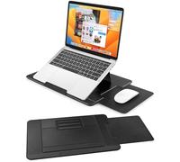 AboveTEK Bandeja para Portátil para Cama, Sofá y Regazo, Escritorio Portátil Plegable con 3 Ángulos Ergonómicos, Superficie PU Antideslizante, Alfombrilla de Ratón Retráctil, Compatible hasta 15,6"