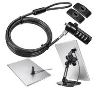 AboveTEK Cable de Seguridad Antirrobo para Portátil y Tablet, 1,8 m con Placas Adhesivas 3M, Candado de Combinación de 4 Dígitos sin Llave para iPad/Monitor, Ideal para Tienda, Oficina y Biblioteca