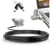 AboveTEK Candado para Ordenadores Portátiles: Cable de Seguridad 3 en 1 de 2m para Escritorio, Sistema Universal Antirrobo con 2 Llaves para Portátiles, Compatible con K-Slot, Nano y Wedge Slot