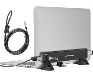 AboveTEK Cerraduras de Seguridad para Laptop con 2m Cable con Llave: Estación de Bloqueo Antirrobo, Ancho Ajustable 28,2-39,8CM, Opción de Montaje Fijo o Portátil, Apto para Notebooks de 12"-16"