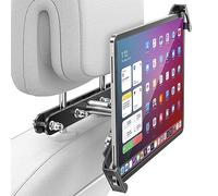 AboveTEK Soporte Antirrobo de Tableta para Reposacabezas de Coche - Rotación 360°, Compatible con Tabletas 4-11", Viajes y Negocios, Duradero, Negro