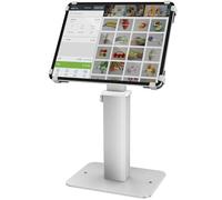 AboveTEK Soporte Antirrobo para iPad, Soporte Tablet TPV/kiosco 360° Giratorio, Altura Ajustable 21-34 cm, Compatible con tabletas 9,7-13", Base de Seguridad POS para Uso Comercial - Plata