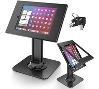 AboveTEK Soporte Antirrobo para iPad TPV/Kiosco, para iPad 9,7''/10,2''/10,5'', Giro 360° e Inclinación 75°, Base Metálica Pesada, Gestión de Cables y Montaje en Mostrador
