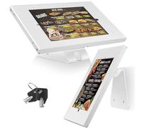 AboveTEK Soporte Antirrobo para iPad y Tablet con Cerradura, POS/TPV de Mostrador y Pared, Giro 360° y Ajuste de Ángulo, Base Metálica, Gestión de Cables - Modo Kiosco, Compatible con iPad (Air/Pro)