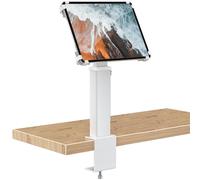 AboveTEK Soporte de escritorio para iPad, ajustable con rotación de 360° e inclinación de 180°, compatible con tabletas de 9.7" a 13", antirrobo, de aluminio resistente, ideal para el trabajo-Plateado