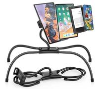 AboveTEK Soporte de iPad para Cama: Soporte de Cama Ajustable para Tabletas, Soporte Kindle Manos Libres de 360° para Leer en la Cama, Compatible con Tabletas/Teléfonos de 4,7" a 15,6"