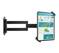 AboveTEK Soporte de Pared para Tablet Antirrobo - Compatible con Tablets de 7 a 11 Pulgadas, Incluyendo iPad, Galaxy Tab, Slate, Fire y Más - Brazo Largo Articulado Ajustable con Rotación (Negro)