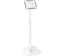 AboveTEK Soporte de Suelo antirrobo para iPad, quiosco POS con Cerradura, Altura Ajustable, rotación 360°, Base y gestión de Cables Ocultas, Compatible con 9,7-13 Pulgadas iPads/iPad Pro/Air(Blanco)