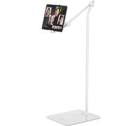 AboveTEK Soporte de suelo para tableta, elegante soporte de suelo ajustable para iPad, soporte de aluminio para tableta y teléfono de rotación de 360° para sofá cama, compatible con dispositivo de 4.7