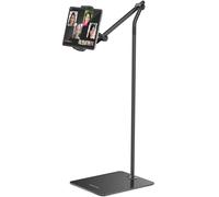AboveTEK Soporte de Suelo para Tableta, Soporte de iPad Ajustable y Elegante, Soporte de Tableta y Teléfono de Aluminio con Rotación de 360° para Sofá y Cama (Negro)