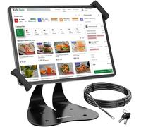 AboveTEK Soporte iPad Antirrobo, Soporte Tablet POS Universal, Montaje Diagonal para iPad 7-13 Pulgadas, Galaxy con Cordón de Seguridad, Giro 360° para Negocios & Venta al por Menor.