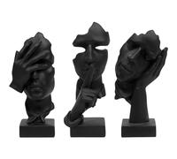 aboxoo 3 estatuas de Pensador, el Silencio es Oro, Figura de Arte Abstracto, no oye, no se ve, no Habla, esculturas Modernas de Resina, Objetos Decorativos, decoración Moderna para habitación