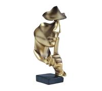 aboxoo Estatua de Pensador, el Silencio es Oro, Figura de Arte Abstracto, esculturas Modernas de Resina para el hogar, Objetos Decorativos, decoración de Escritorio para habitación Creativa, hogar,