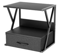 aboxoo Soporte de impresora para escritorio con cajón de almacenamiento, estante de escritorio de 2 niveles o debajo del escritorio, organizador multiusos para oficina en casa, compatible con máquina