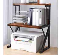 aboxoo Soporte para impresora de 3 niveles, estante organizador de gran capacidad, estantes de escritorio de almacenamiento para el hogar, oficina, impresora, libro de fax, estante resistente