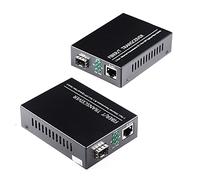 Abra la ranura SFP un par de 1.25G/s Gigabit Fibra Ethernet Media Converter 10/100/1000Base-Tx a 1000Base-SX SMF RJ45 a SFP Slot, admite módulos SFP Gigabit hasta 120KM (paquete de 2)