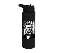 Abraham Abe Lincoln 4 de julio Vacaciones Presidente de Estados Unidos Patriot Stainless Steel Insulated Water Bottle