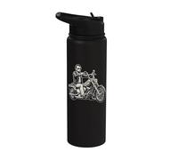 Abraham Abe Lincoln Motocicleta American Biker USA Dad Hombres Stainless Steel Insulated Water Bottle