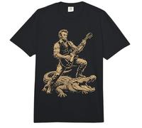 Abraham Funny Abe Lincoln Tocando la Guitarra Alligator Comfort Colors Adult Heavyweight T-Shirt