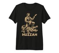 Abraham Funny Abe Lincoln Tocando la Guitarra Alligator Huzzah Camiseta Premium
