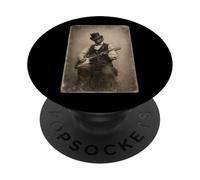 Abraham Lincoln Abe Amante Retro Vintage Divertido Música Eléctrica PopSockets PopGrip Adhesivo