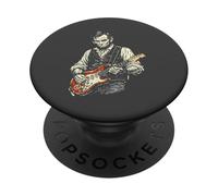 Abraham Lincoln Abe Guitarra Retro Vintage Print PopSockets PopGrip Adhesivo