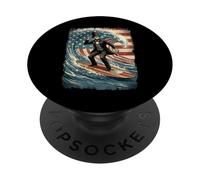 Abraham Lincoln - Bandera Americana patriótica para Surf PopSockets PopGrip Adhesivo